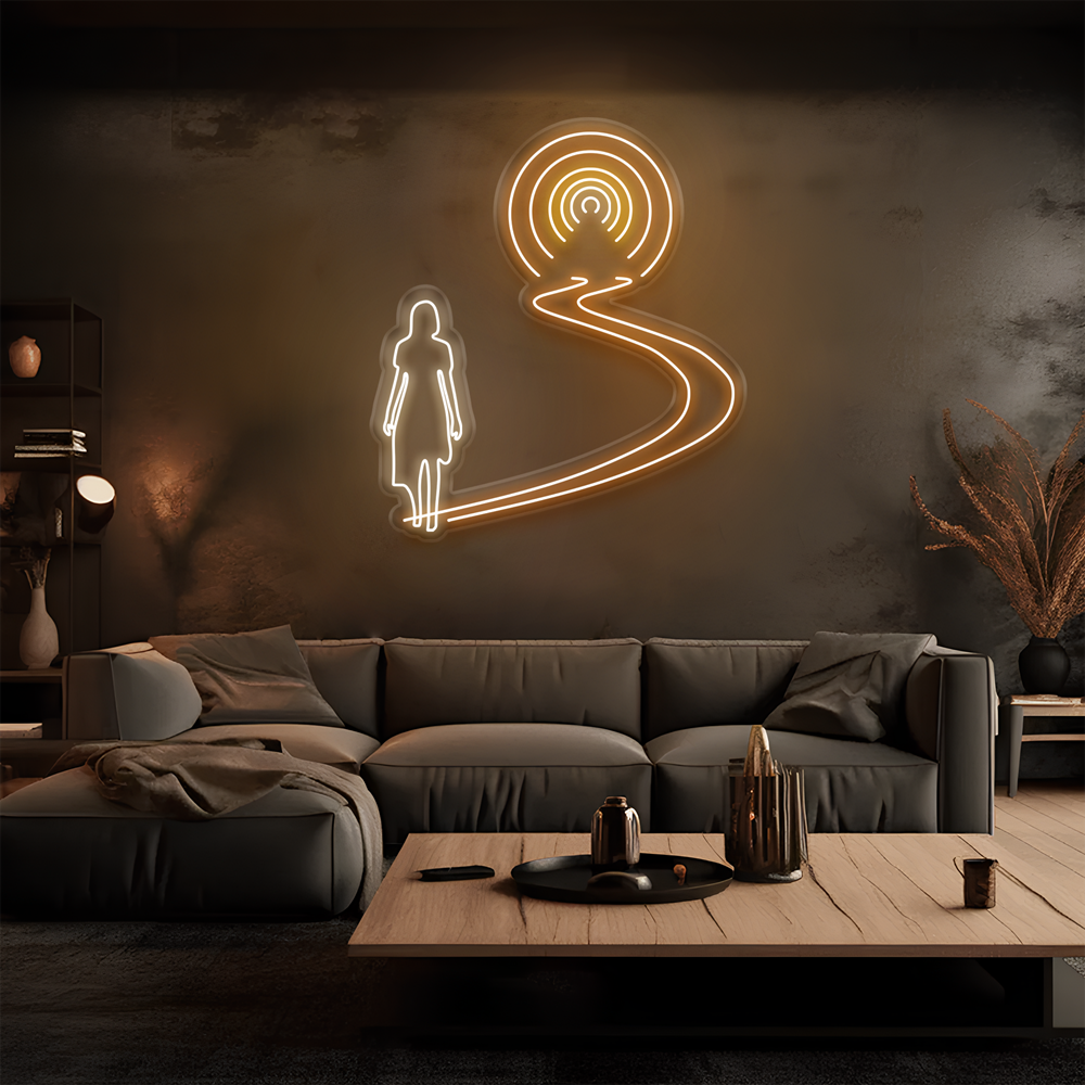 Bilinmeze Yolculuk Neon Tabela – Led Dekoratif Duvar Aydınlatması