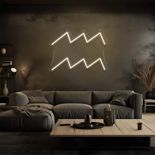 Kova Burcu Neon Tabela – Led Dekoratif Duvar Aydınlatması