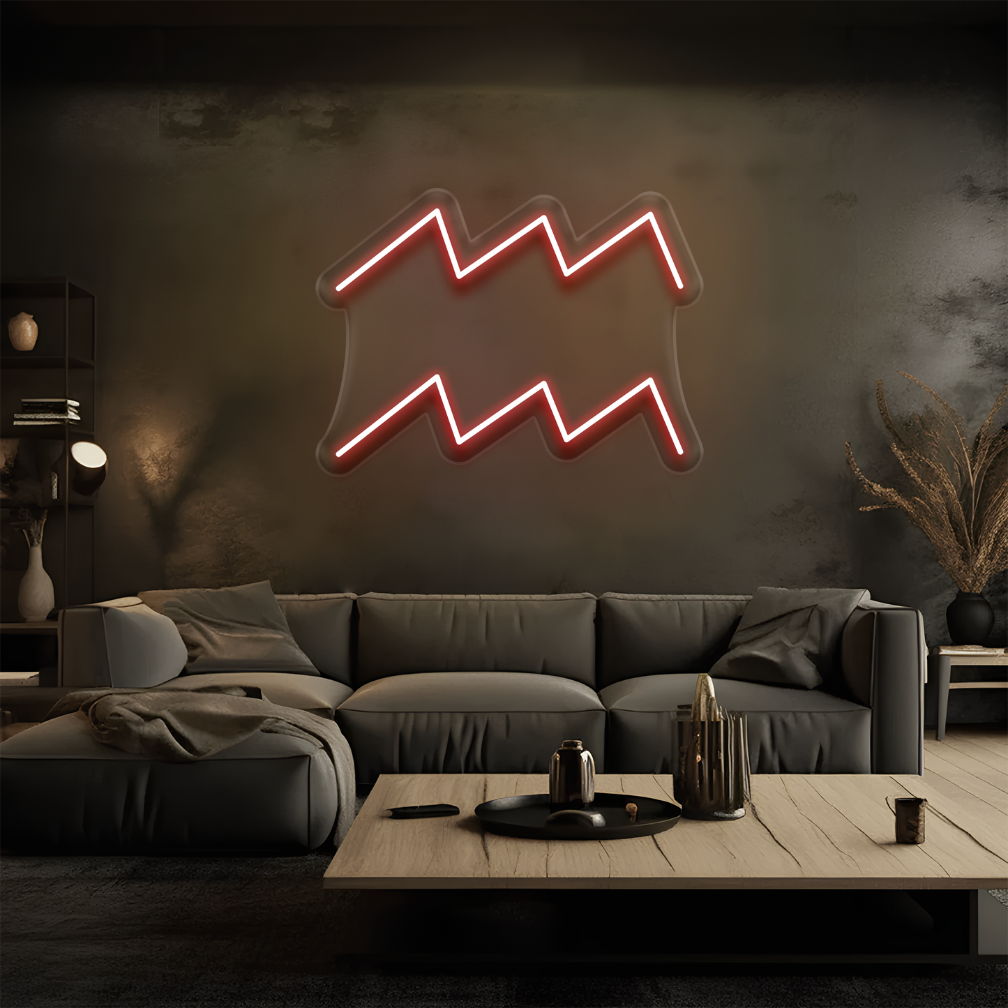Kova Burcu Neon Tabela – Led Dekoratif Duvar Aydınlatması
