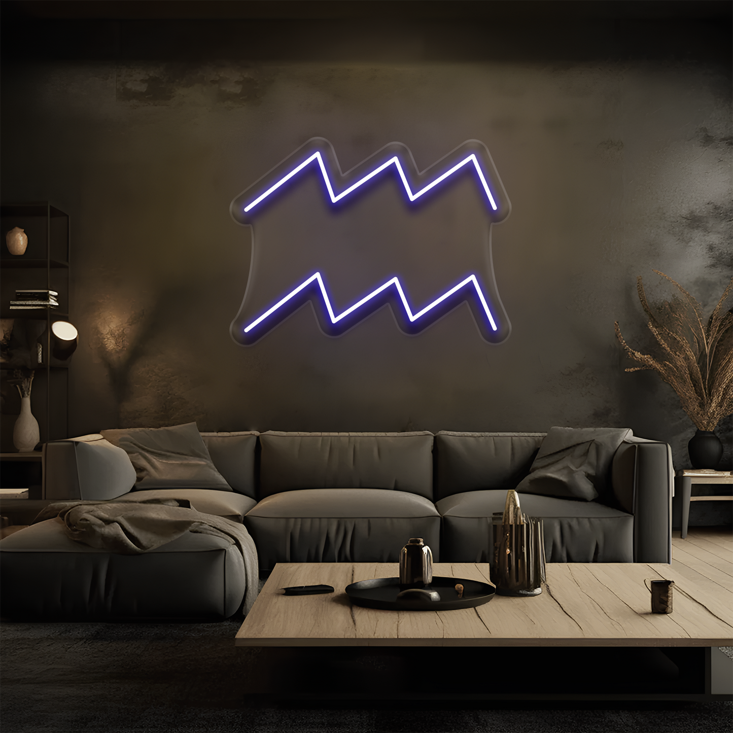 Kova Burcu Neon Tabela – Led Dekoratif Duvar Aydınlatması