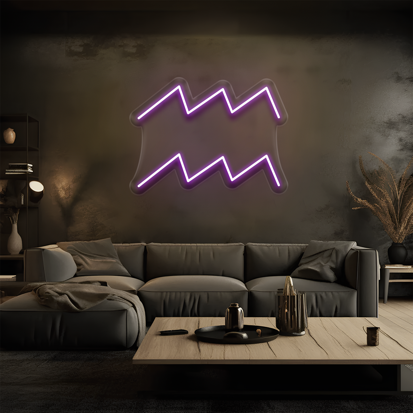 Kova Burcu Neon Tabela – Led Dekoratif Duvar Aydınlatması