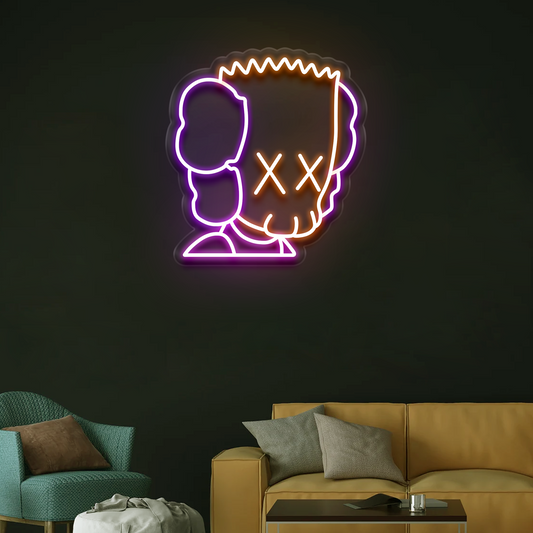 Bart Simpson Neon Tabela – Led Dekoratif Duvar Aydınlatması
