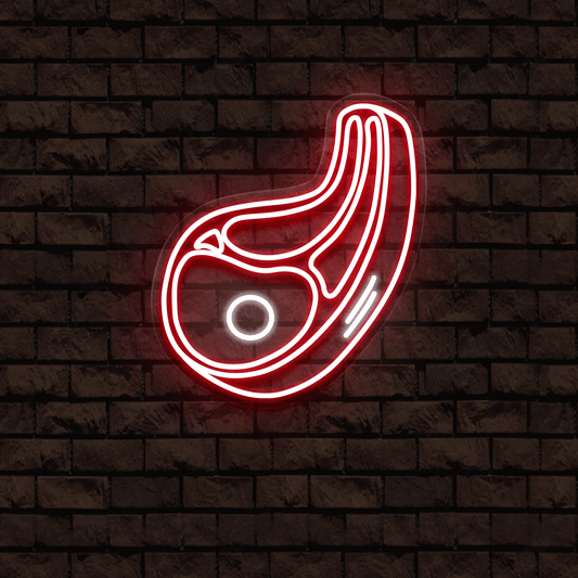 Biftek Neon Tabela – Led Dekoratif Duvar Aydınlatması