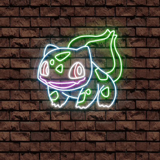Bulbasaur Neon Tabela – Led Dekoratif Duvar Aydınlatması