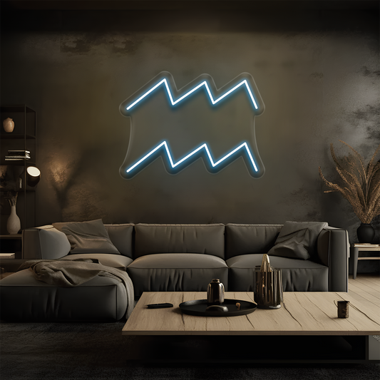 Kova Burcu Neon Tabela – Led Dekoratif Duvar Aydınlatması