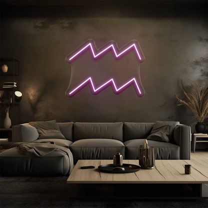 Kova Burcu Neon Tabela – Led Dekoratif Duvar Aydınlatması