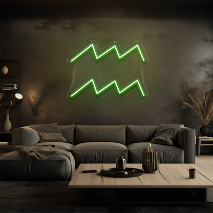 Kova Burcu Neon Tabela – Led Dekoratif Duvar Aydınlatması